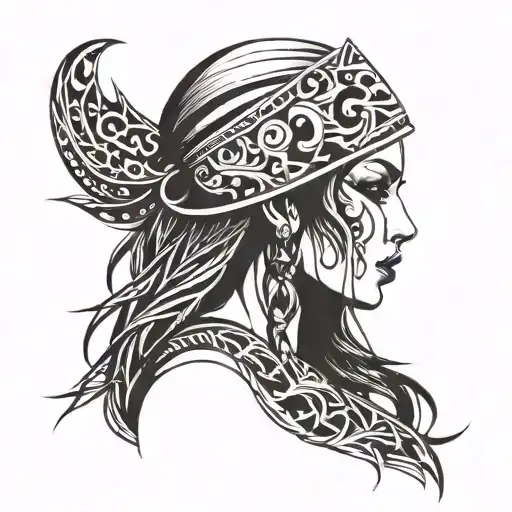 Pirate Girl Side Profile Nude