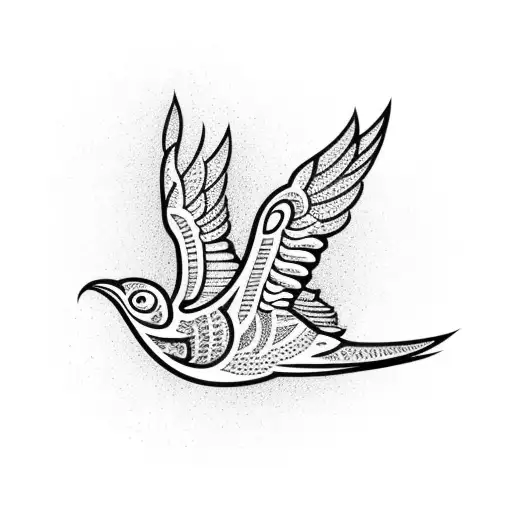 Flying Bird Shaped Like Letter S