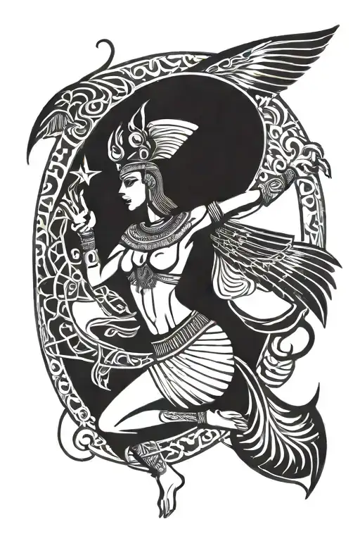 Maat Egyptian Goddess Dancing