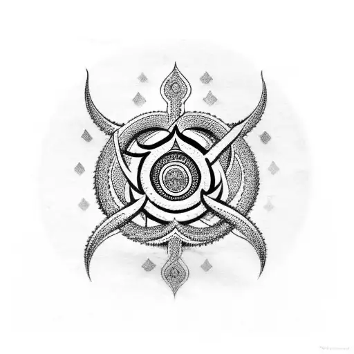 Trishul With Om Color