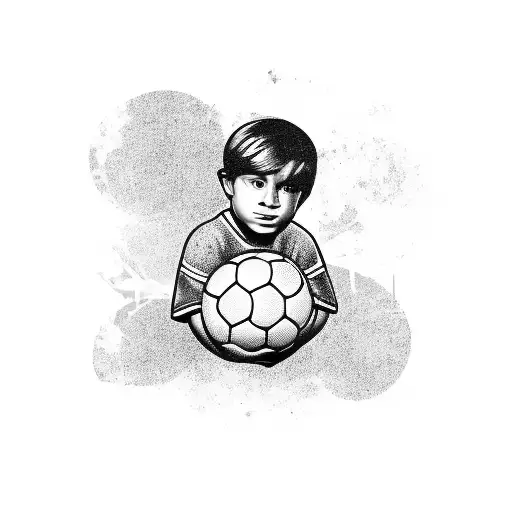 Kid Holding A Soccer Ball