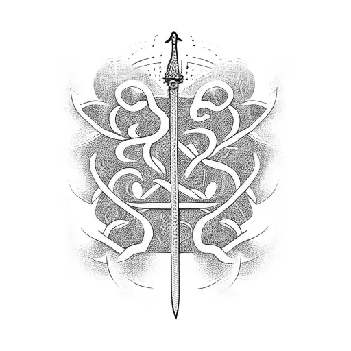 Sword With Vines Covering It