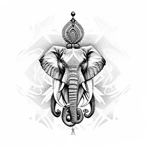 African Queen With Elephant