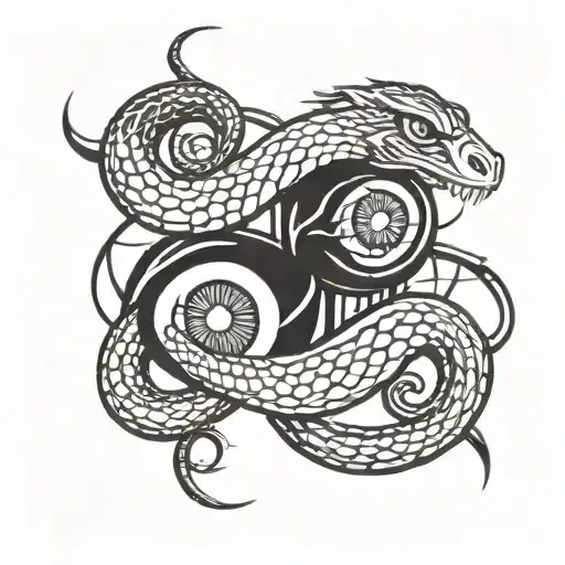 Snake Fighting Each Other Eyeball