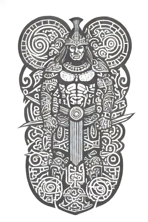 A Polynesian Warrior With Landscapes Like Mt Edna