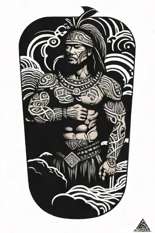 A Polynesian Warrior With Landscapes Like Mt Edna Fashion And Agnes