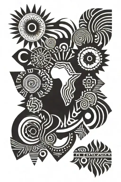 African Tribal Sunrise Integrated