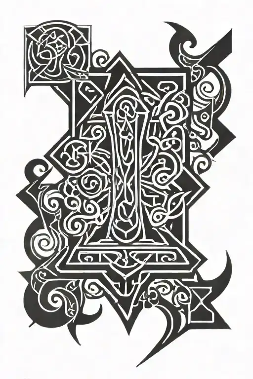 Nordic Thors Hammer Runes