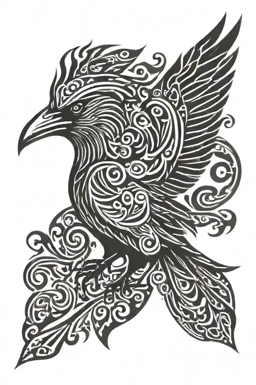 Viking Raven Flying Bird