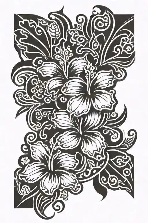 Maori Hibiscus Flower Mother Son