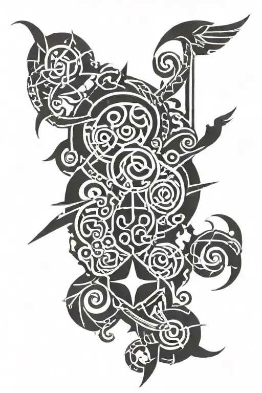 Norse Mythology Tattoo Featuring Symbols