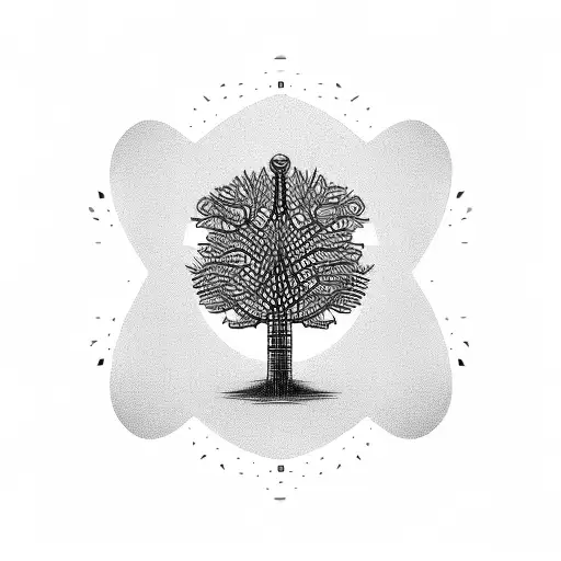 A Detailed Sketch Of A Computer Coding Language Forming The Shape Of A Tree