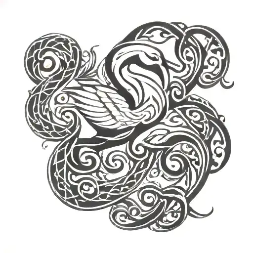Swan Celtic Knot Vine