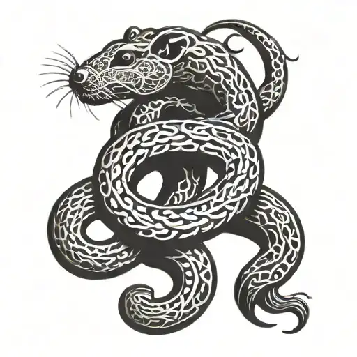 Rat And Snake Intertwined Symbolizing The Client's Love