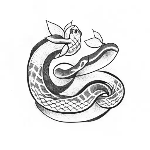 Snake On A Flower Vine