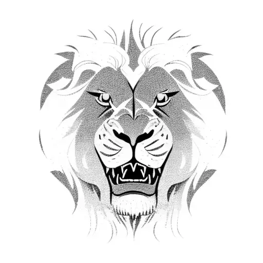 Angry Lion Head Pushing Through Wheat With Large Mane High Resolution