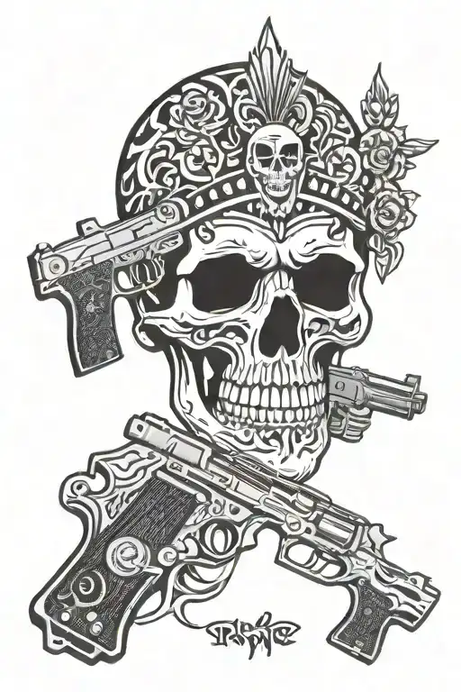 Skull And Guns Money Drugs
