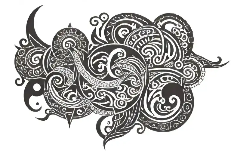 The Story Of Noah Full Left Arm Tattoo In Nordic Style