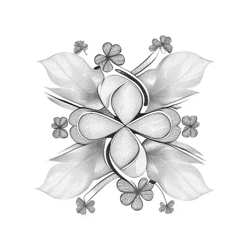 4 Leaf Clover With A Pink Ribbon Tattoo