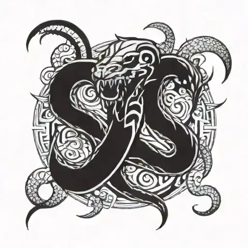 Demon Snake Fighting Each Other