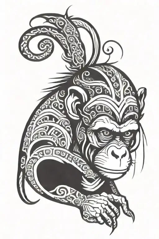 Monkey With A Frown And A Joint