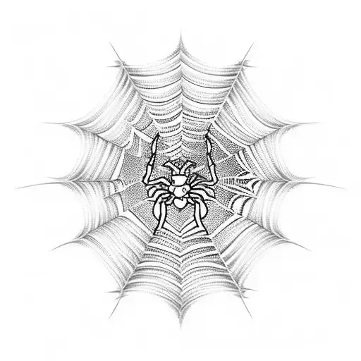 A Spider Web Tattoo With Guitar Strings Woven Into The Design