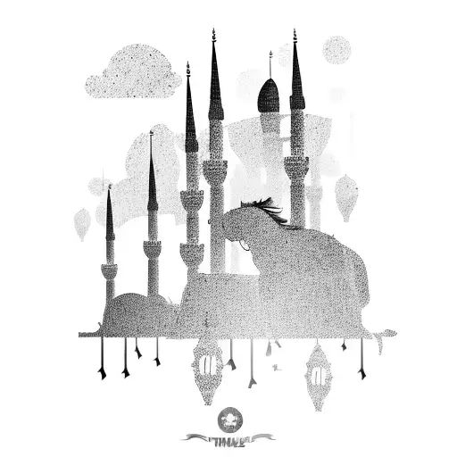 Istanbul Skyline With Horse