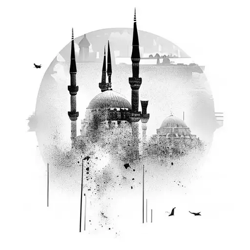 Istanbul Skyline With Horse