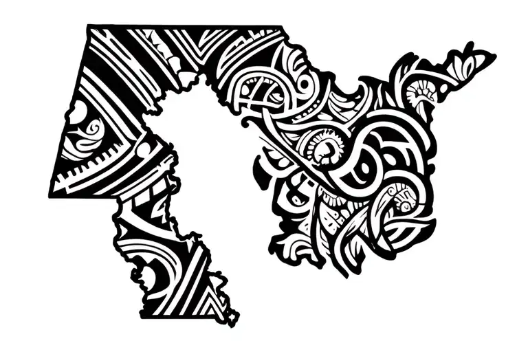 Area Codes 233 And 301 With Maryland State Shape And Ghana Country Shape