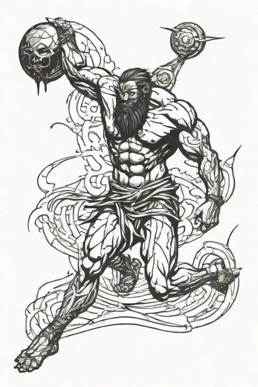 Atlas Carrying A Hearth Bleeding From His Back