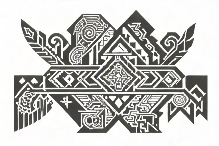 Aztec Armband Tattoo With Patterns