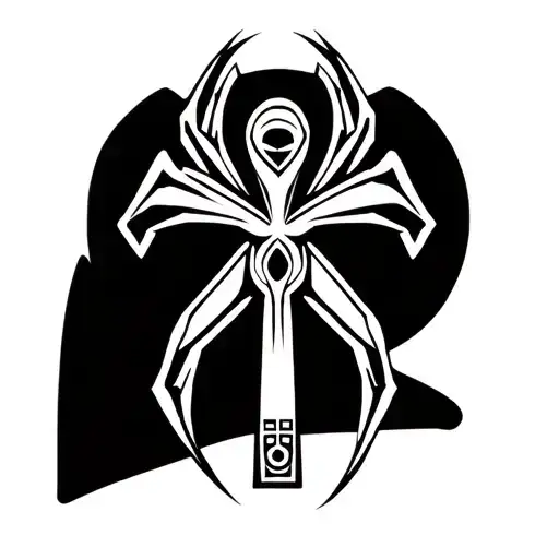 Ankh Cross With Spider