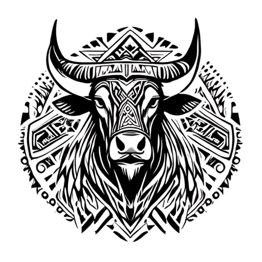 Bull And Aztec Tribal
