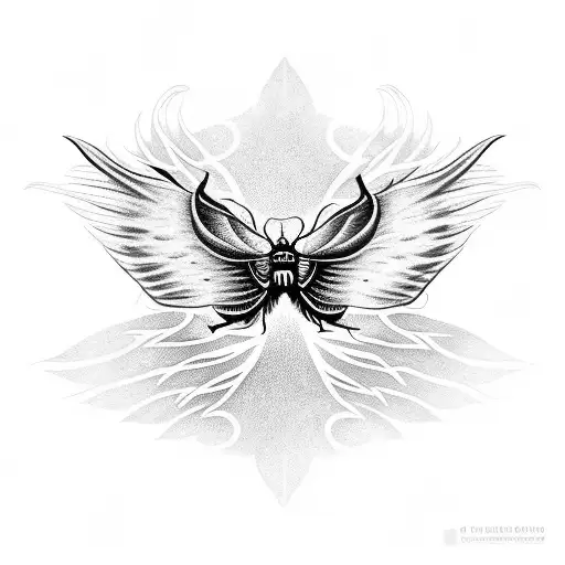 Death Moth Over Angel Wings