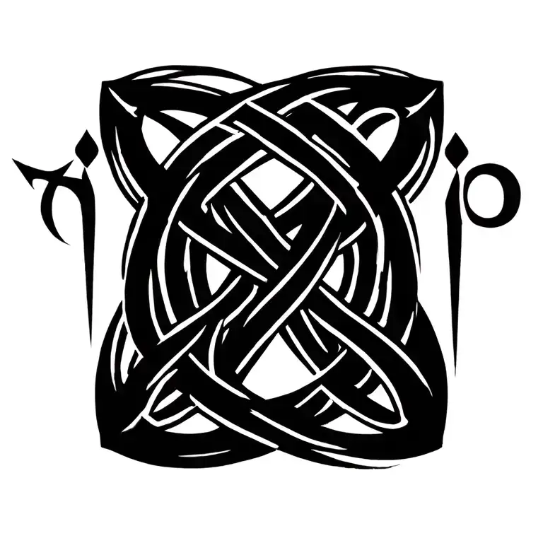 Witch Knot With Astrological Signs And A Rune Of Powerful Protection And One Of Power And Power