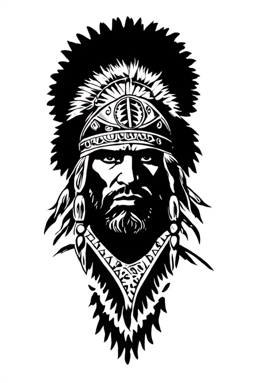 A Beach Scene With Mexican Warrior Overlooking Spanish Conquistador Boats Arriving To Shore