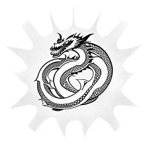 Dragon With And The Letters Qcb