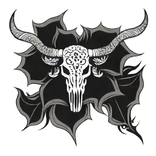 Longhorn Skull Leather Tooling Flower Design