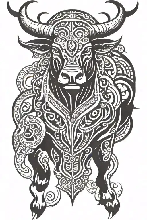 Taurus Bull With Spartan Warrior