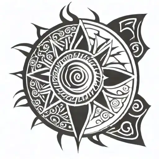 Sun With 24 Rays Radiating