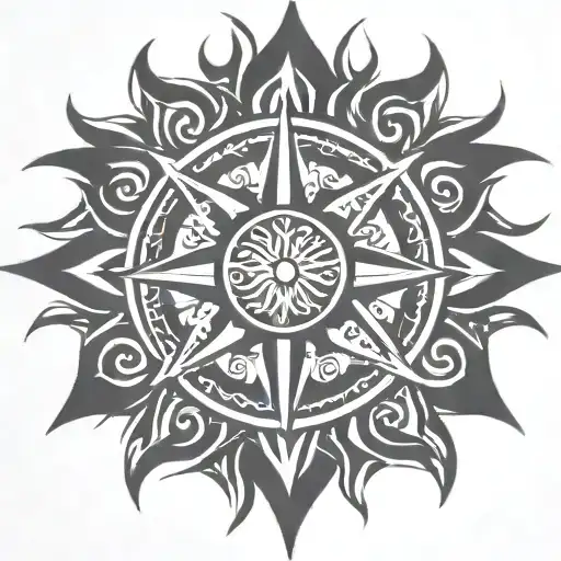 Sun With 24 Rays Radiating