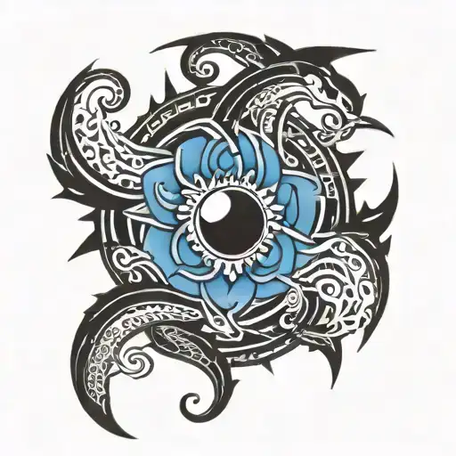 Dragon Ball Z Blue Flower Motif