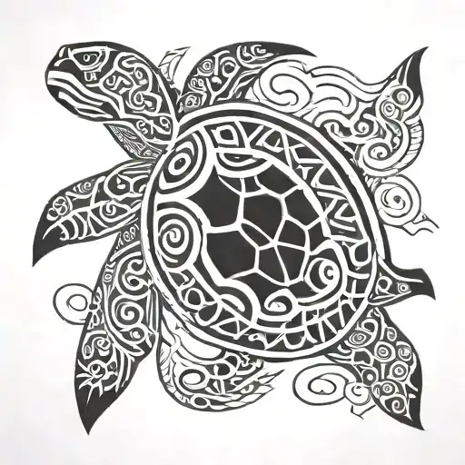 5 Turtle With Waves
