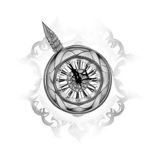 Spiral Clock & Filigree Half Sleeve