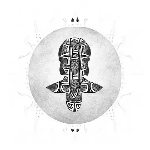 Traditional African Chest Tattoo Woman