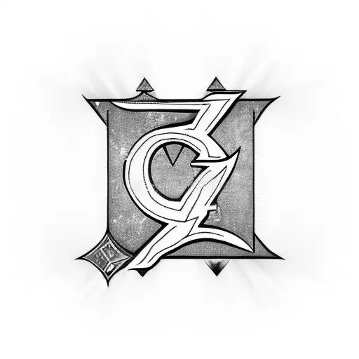 Ankh Symbol With Letters A And Z