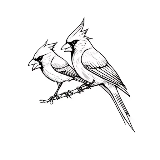 A Pair Of Cardinal Birds
