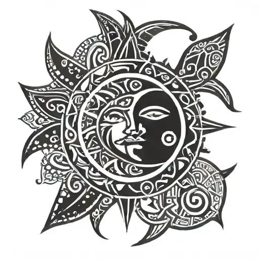 Filipino Tribal Sun And Moon Togetherness