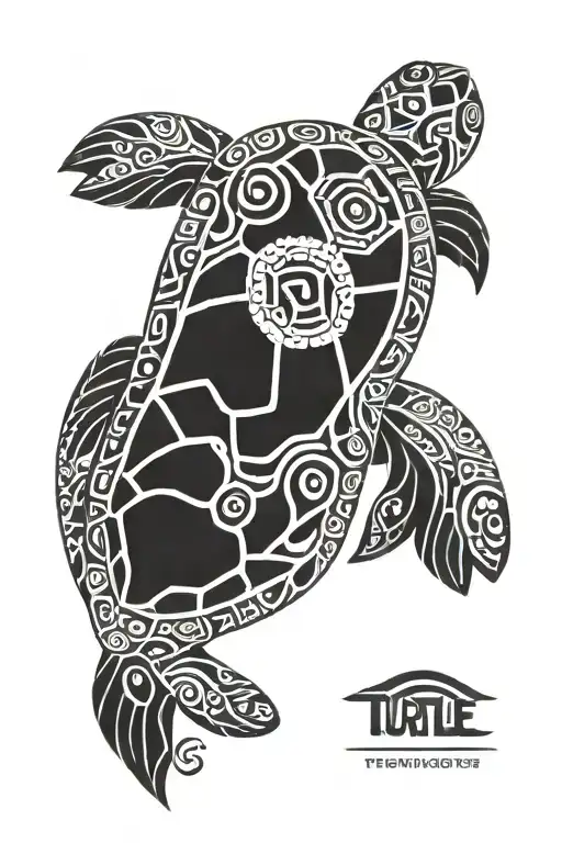 Turtle With Maori Style Pattern