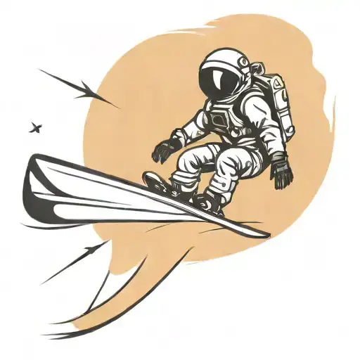 Astronaut Snowboarding Through Space